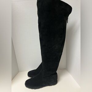 Cole Hann Womens Black Suede Above knee-High Boots Moto Sz 6.5 HOT DEAL FIRM